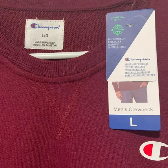 New Champion Sweater Size L Maroon - Picture 3 of 5
